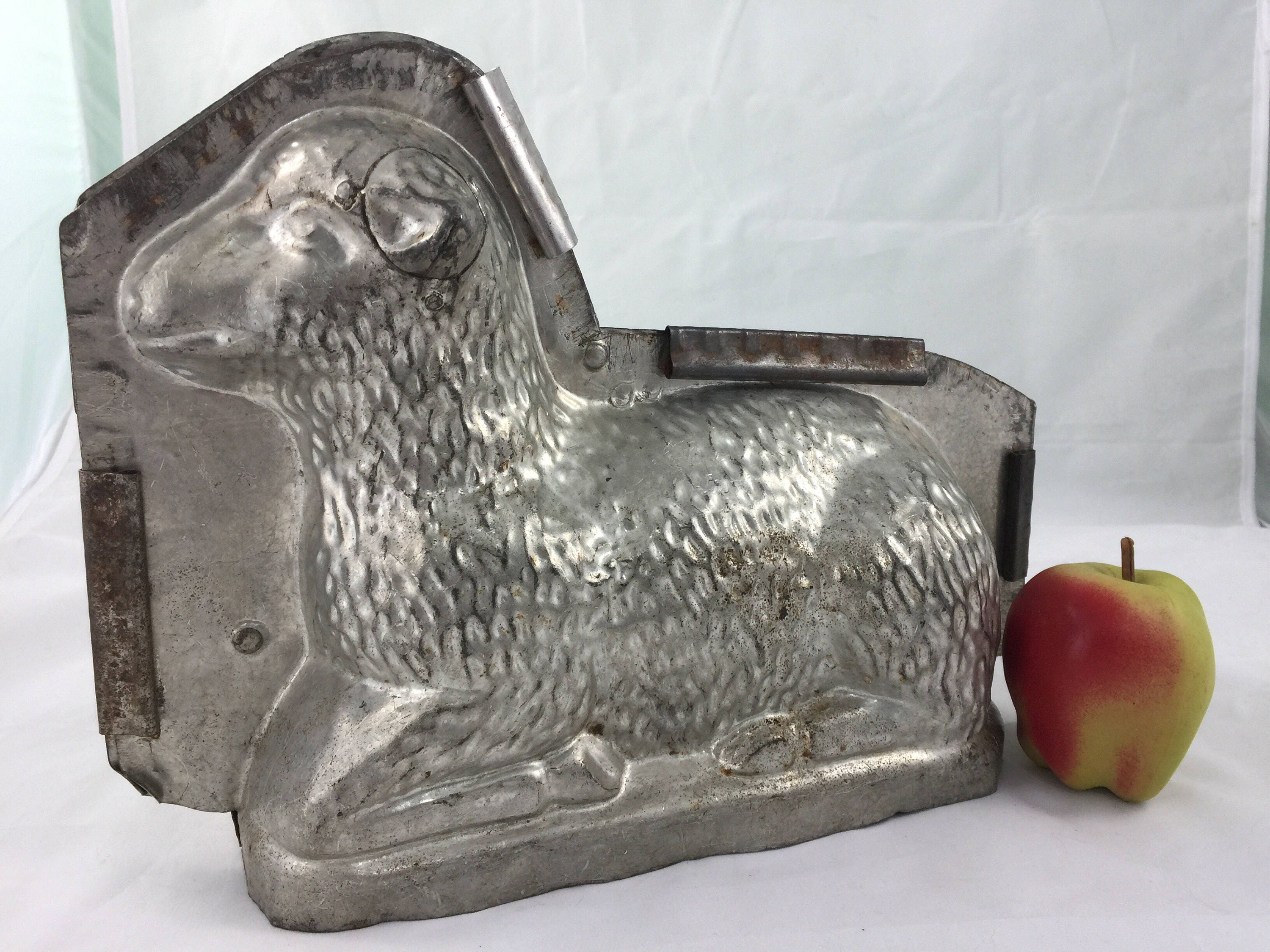 Antique Lamb Chocolate Mold Victorian Easter Lying Down Lamb Tin Sheep Decor