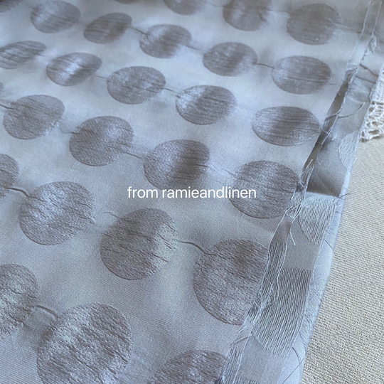 Silk Fabric, Solid Color, Polka Dots 3D Weaved, Special Texture, Cotton Blend Half Yard By 60" Wide
