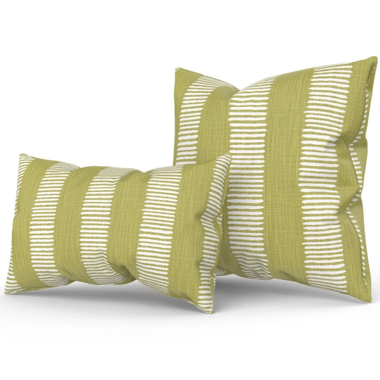 Green Linen Blend Striped Pillow Cover For Living Room Or Bedroom, Home Decor Birthday Gift Mom, Throw Housewarming Bff
