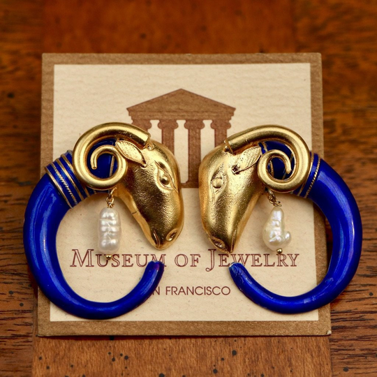 Assyrian Ram's Head Earrings