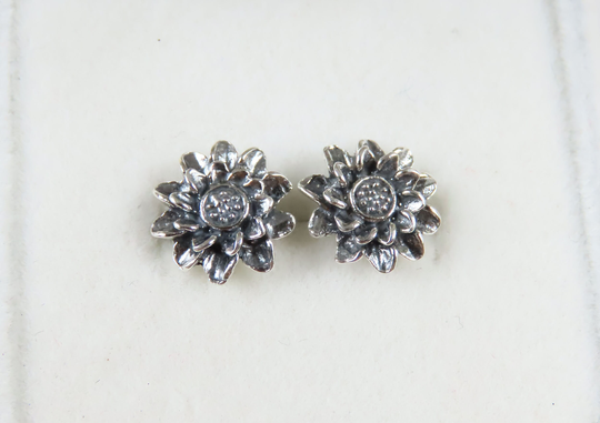 sterling Silver, Flower, Floral Motif, Push Back Earrings