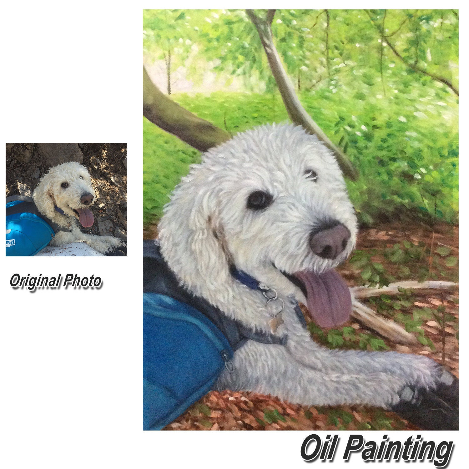 Dog Oil Portrait, Hand Painted Dog Painting, Pet Portrait From Photo, Pet Memorialcustom Paintingdog Art Work