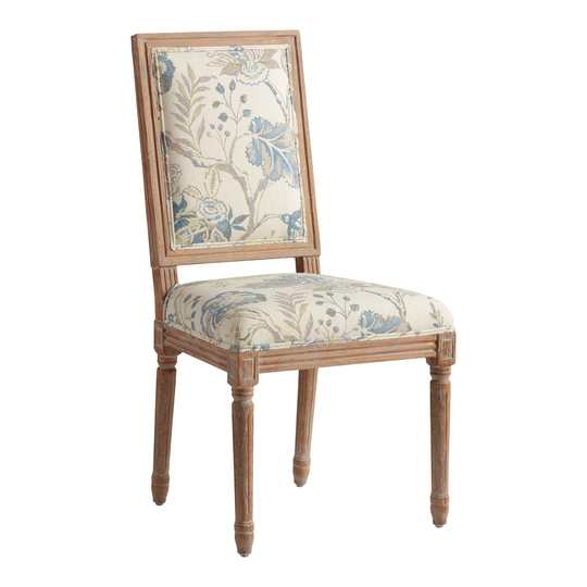 Print Square Back Paige Upholstered Dining Chair Set Of 2: Gray/Natural by World Market