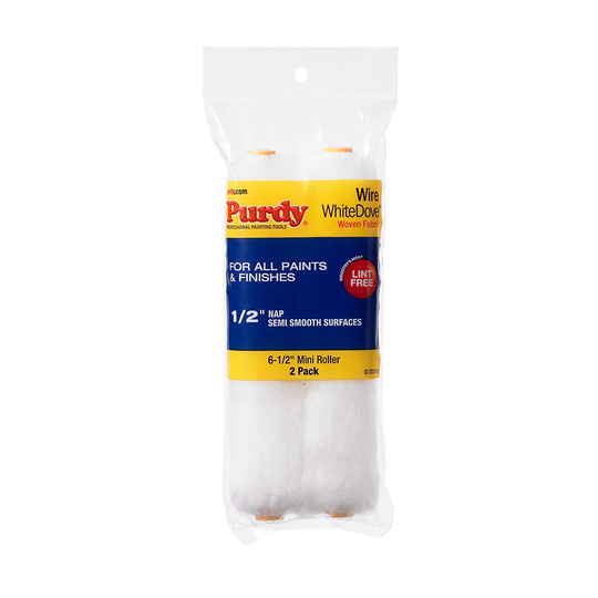 Purdy White Dove 2-Pack 6.5-in x 1/2-in Nap Mini Woven Synthetic Blend Paint Roller Cover | 140605064