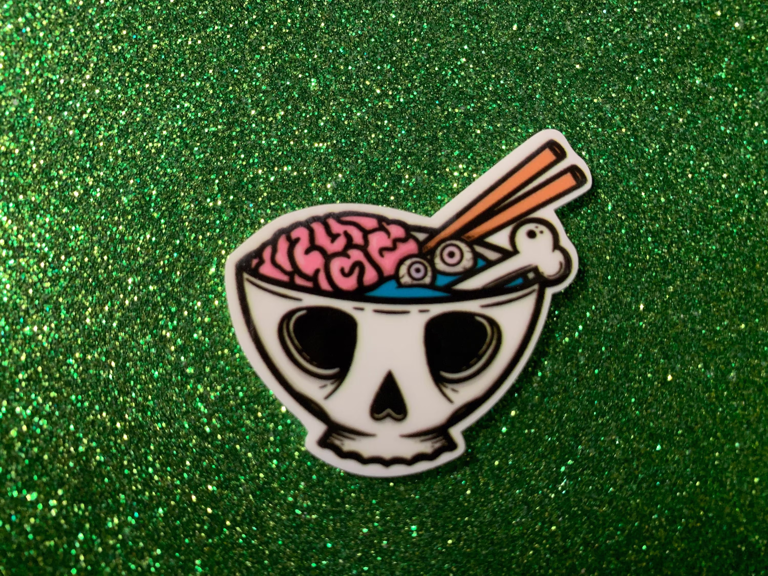 5Pc. Gothic Ramen Noodles, Pho, Skulls, Sushi, Resin, Planar Flatback, Cabochon, Bow Center, Flat Back, Asian Faux Food, Soup, Pastel Goth