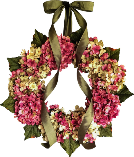 Blended Hydrangea Wreath | Spring Wreaths Front Door Shabby Chic Decor Hydrangeas Housewarming Gift