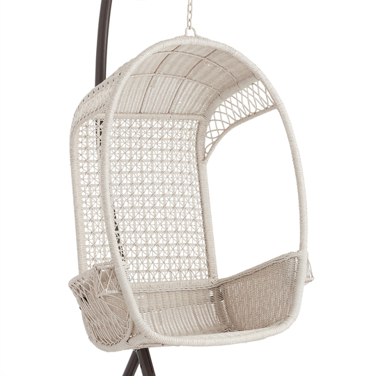 Whitewash All Weather Wicker Chillasan Outdoor Patio Hanging Chair: Natural by World Market