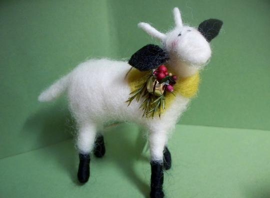Mommy Goat Felted Wool Ornament