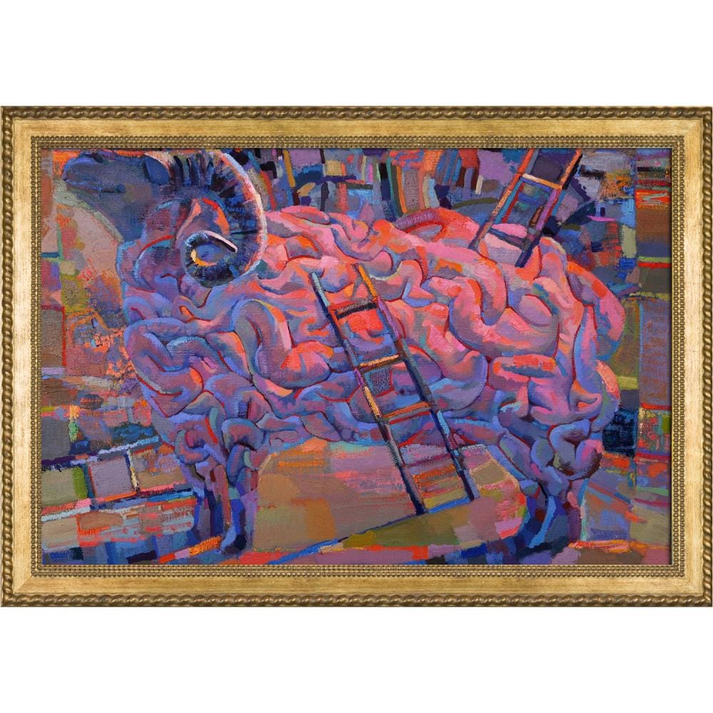 ArtistBe A brain is ram Framed 28.75-in H x 40.75-in W Animals Print on Canvas | 688576519715