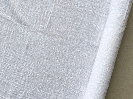 White Cotton Linen Blend Gauze Fabric Sold By 1/2 Yard