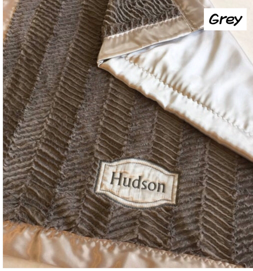 Personalized Minky Baby Blanket...beautiful Ziggy Minky Front, Backed & Edged With Coordinating Silky Fabric, Cozy Baby Blanket 30x40
