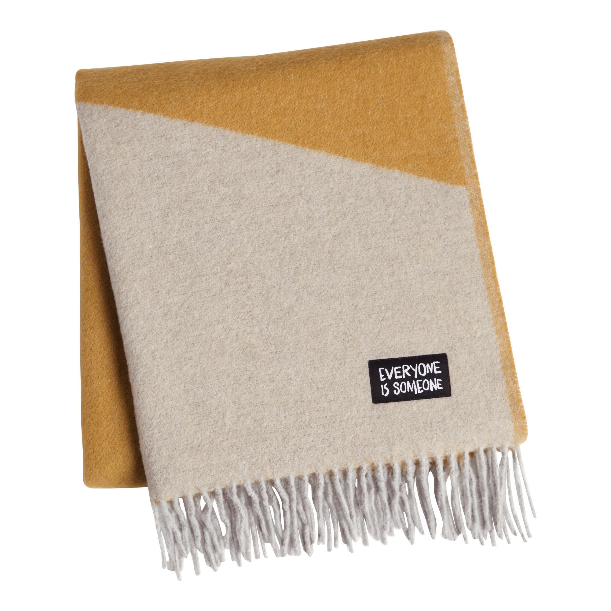Sackcloth & Ashes Turmeric Two Tone Kids Blanket and Book: Orange/Cream - Acrylic by World Market