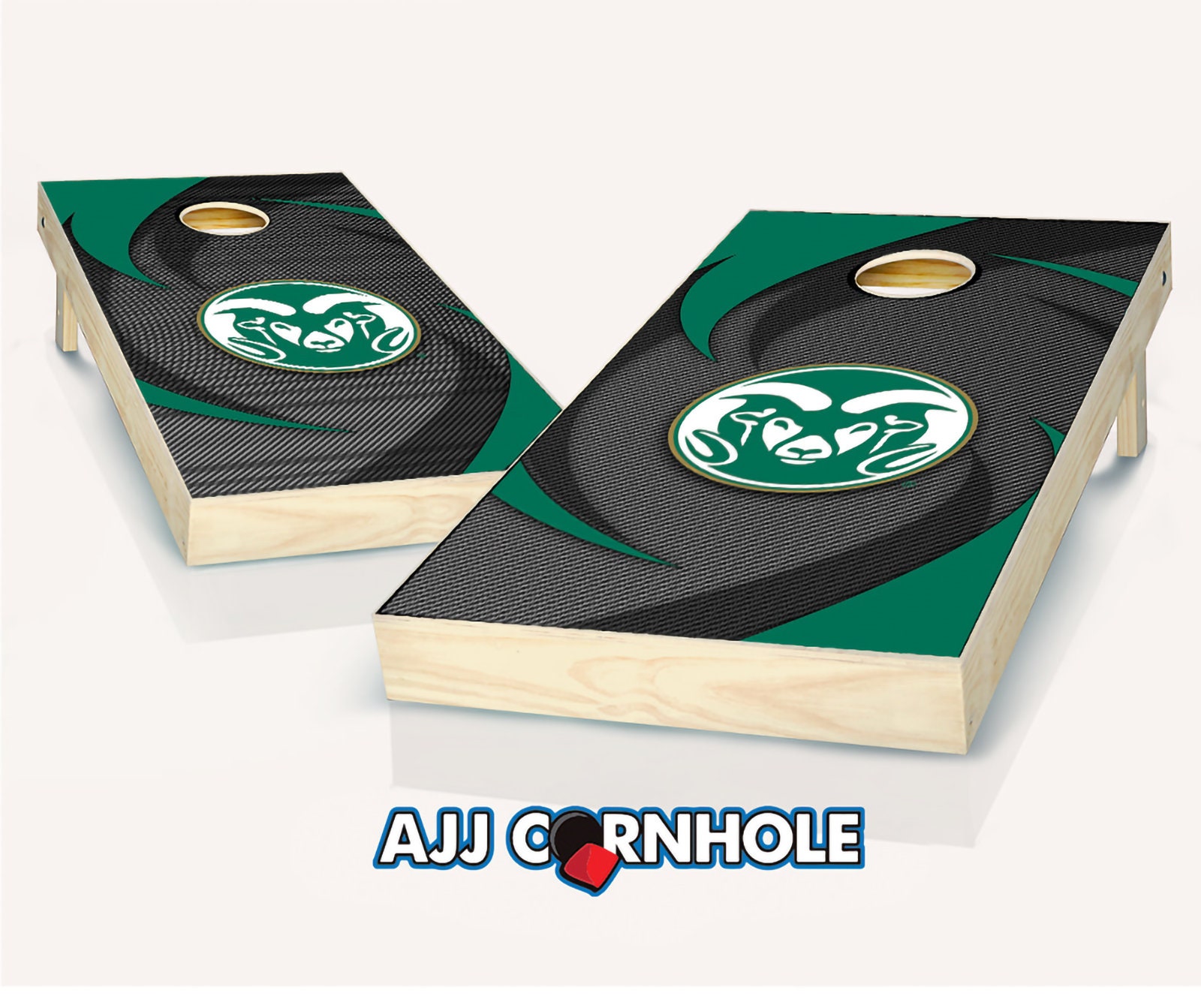 Officially Licensed Colorado State Rams Swoosh Cornhole Set With Bags - Bean Bag Toss Corn Hole