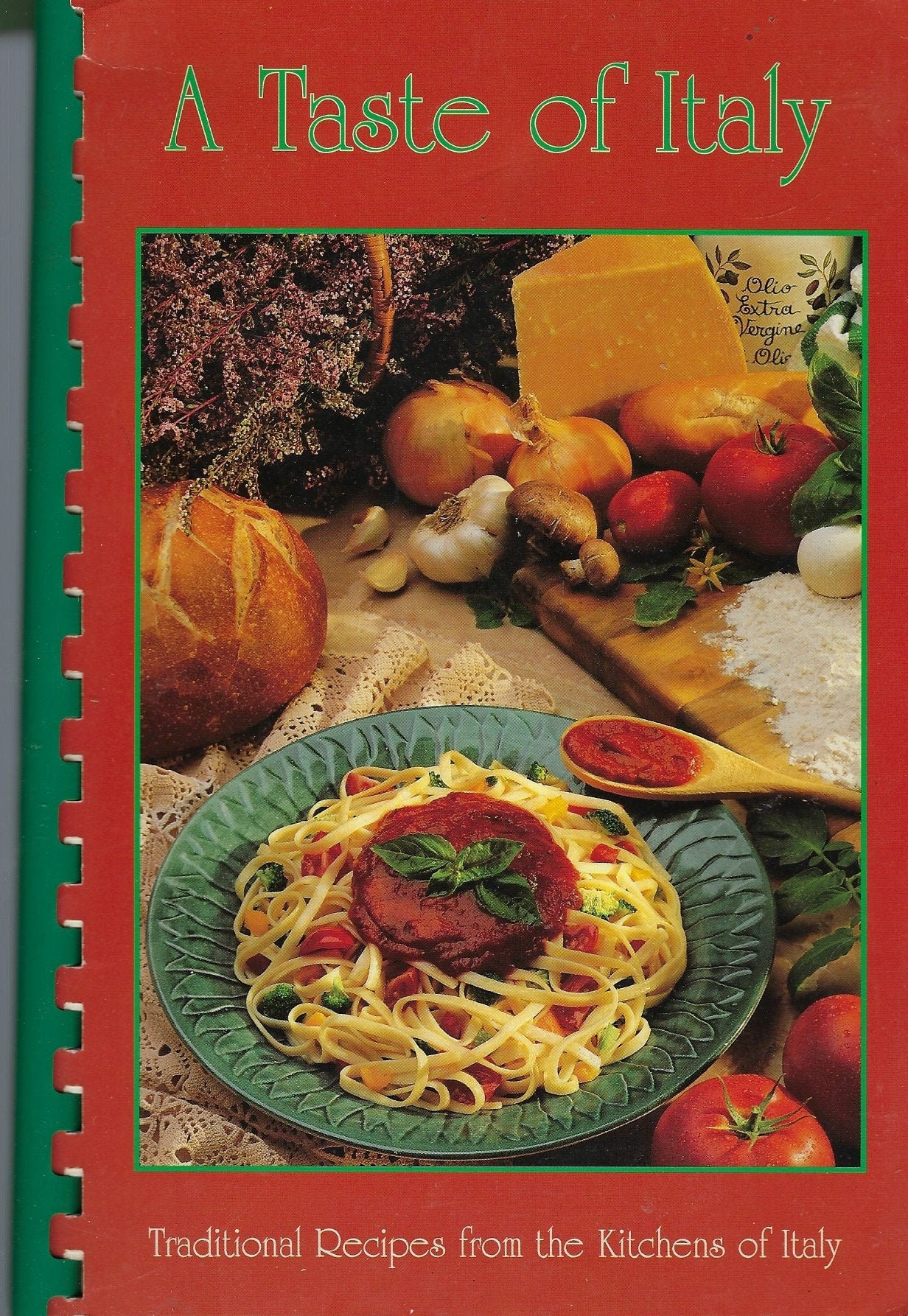 A Taste Of Italy Vintage Cookbook 1994 Ethnic Traditional Recipes From The Kitchens Collectable Rare Spiral Bound