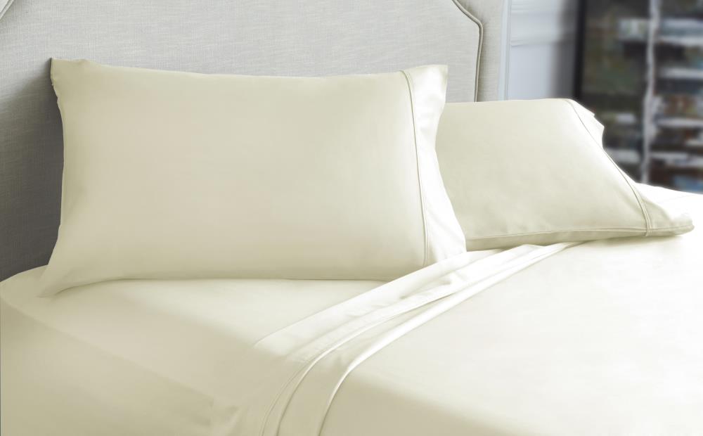 WestPoint Home Grand Patrician Jersey Sheet Queen Cotton Blend Bed Sheet in Off-White | 067955137038