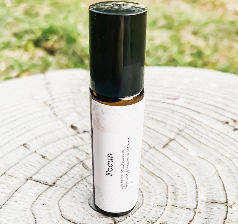 Focus Essential Oil Rollerball Blend 10Ml, Concentration, Oils, Therapeutic, All Natural, Bath & Beauty, Self Care, Spa, Gifts