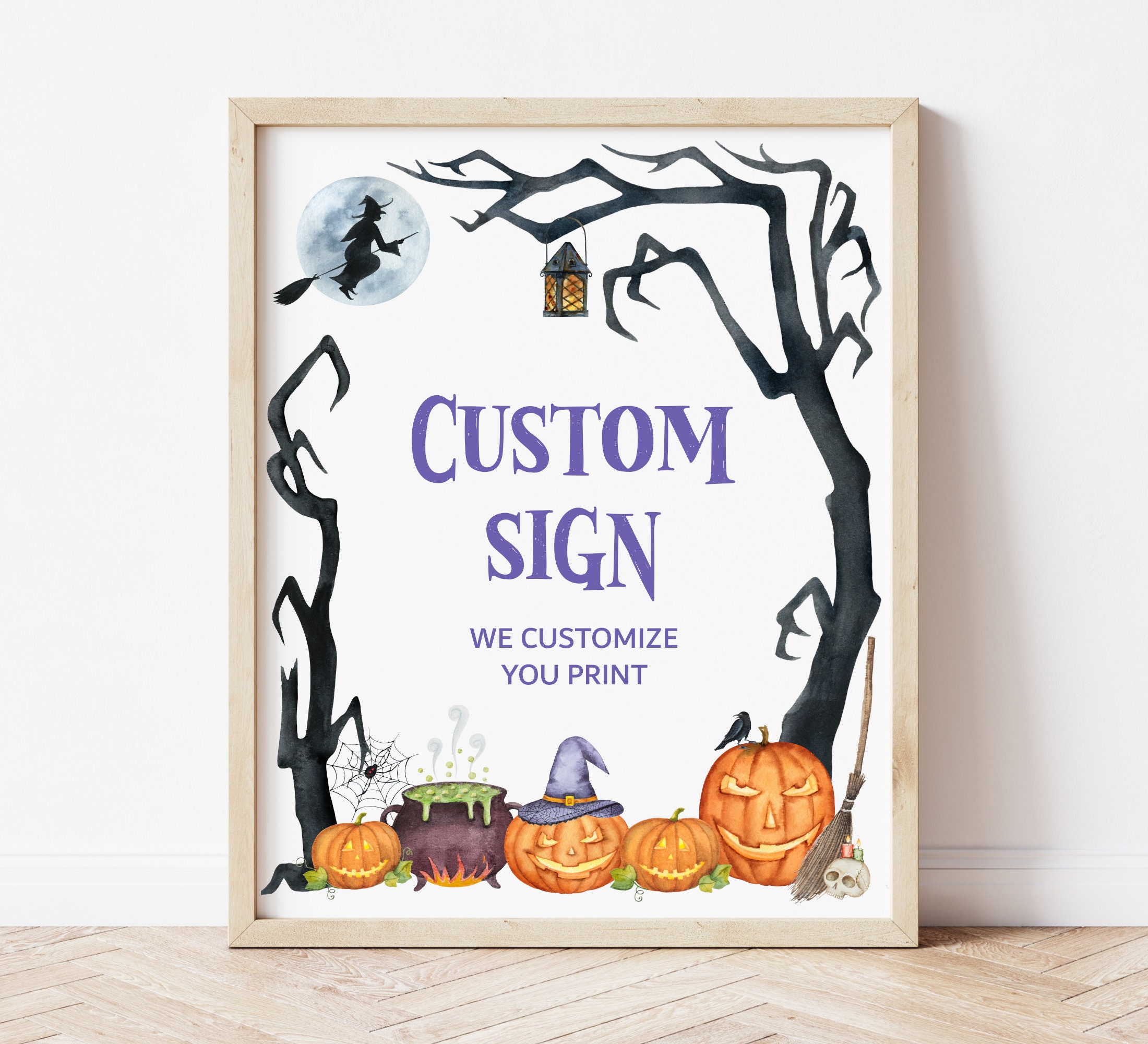 Halloween Party Custom Sign Baby Shower Birthday Decor 8x10 Table Printable Decorations A9 C9"