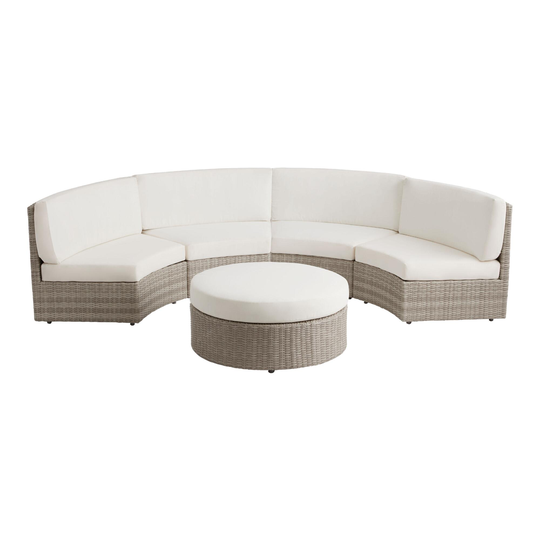 All Weather Wicker Napoli 6 Piece Modular Outdoor Patio Bench Set by World Market