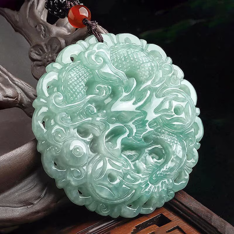Natural Burmese Jade, A-Level Dragon Pendant, High-End Jewelry Men's & Women's Necklace, Best Gift