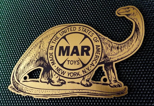 Custom Marx Prehistoric Dinosaur Playset Logo Display Placard Brontosaurus