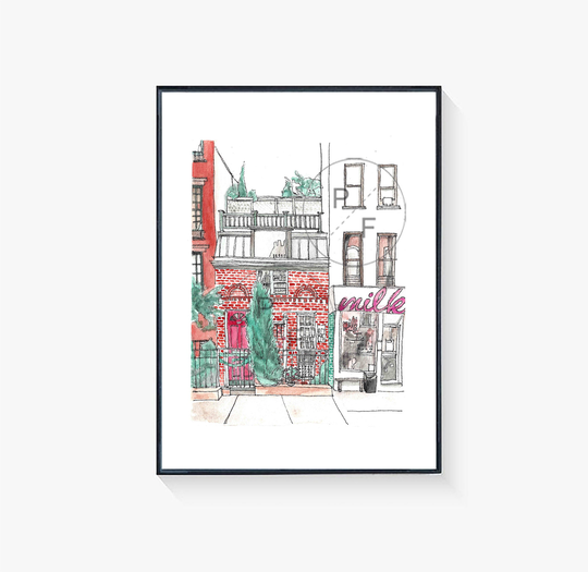 Petite Charmer, Milk Bar East Village Nyc. New York Storefronts, Soho, Nyc Print, Nyc Wall Art, Home Decor, Gift