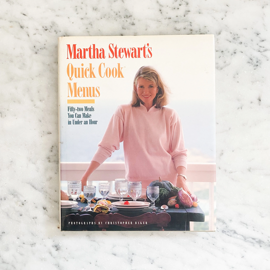 Martha Stewart's Quick Cook Menus 1988. Vintage Stewart Cookbook Hardcover. 1980S Gift For Newlyweds