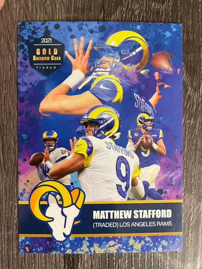 Matthew Stafford 2021 Gold Rainbow Nfl Rookie Cards - Los Angeles Rams Mint Condition
