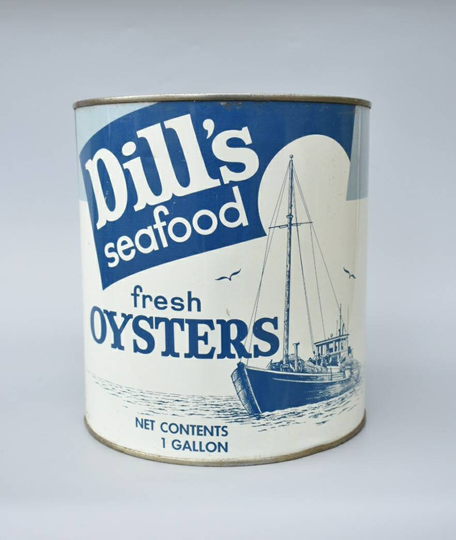Oyster Tin Dills Seafood Gallon Can From Bridgeton Nj