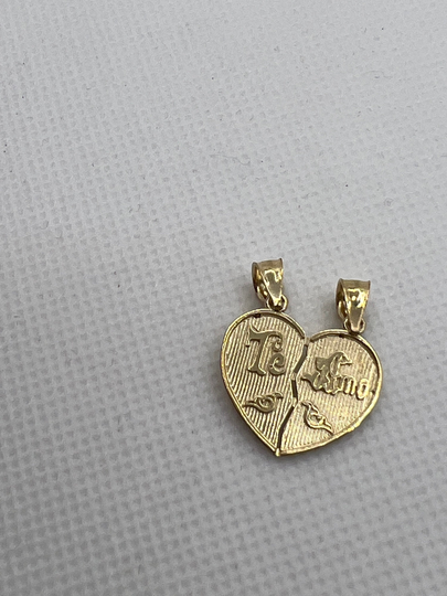 Best Friend Breakable Heart Locket Pendant 10K Gold