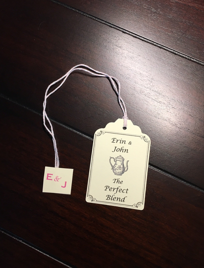 The Perfect Blend Tags, Tea Bag Favor Bridal Shower Party Gift Tags - 6 Per Order