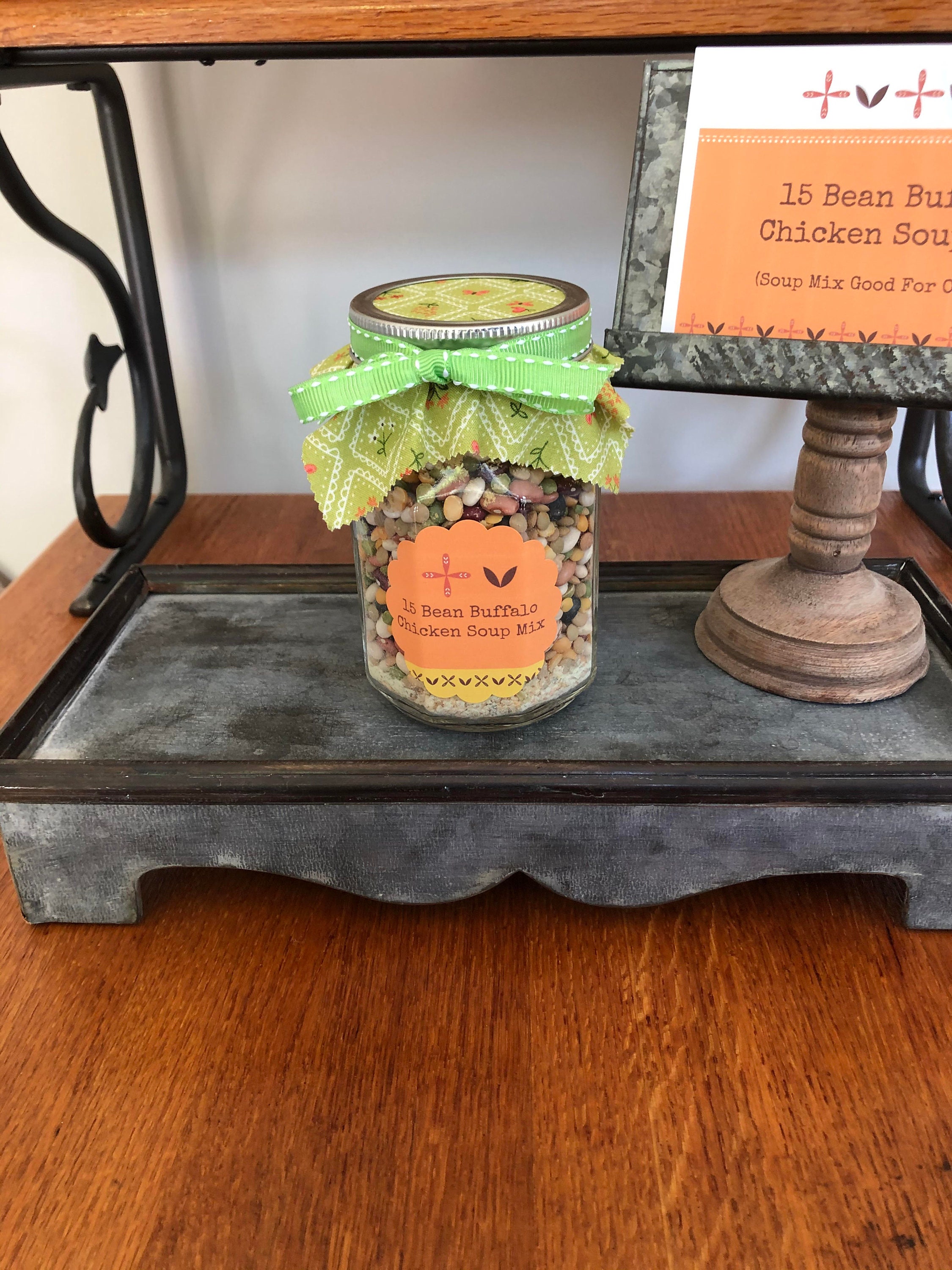 15 Bean Buffalo Chicken Soup Mix in A Pint Mason Jar