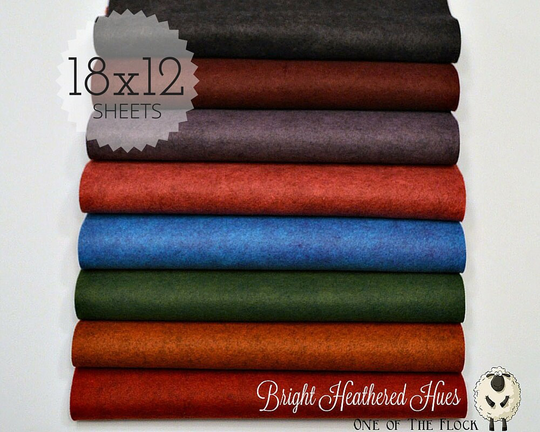 Bright Heathered Hues, Wool Blend Felt, Felt Sheets, Fabric, Fabric Bundle, Bundles, Collections