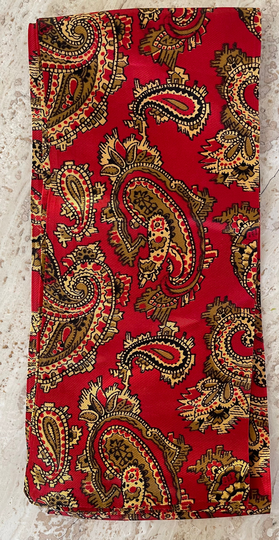 Glorious Red Paisley Silk Blend Oblong Scarf Cravat