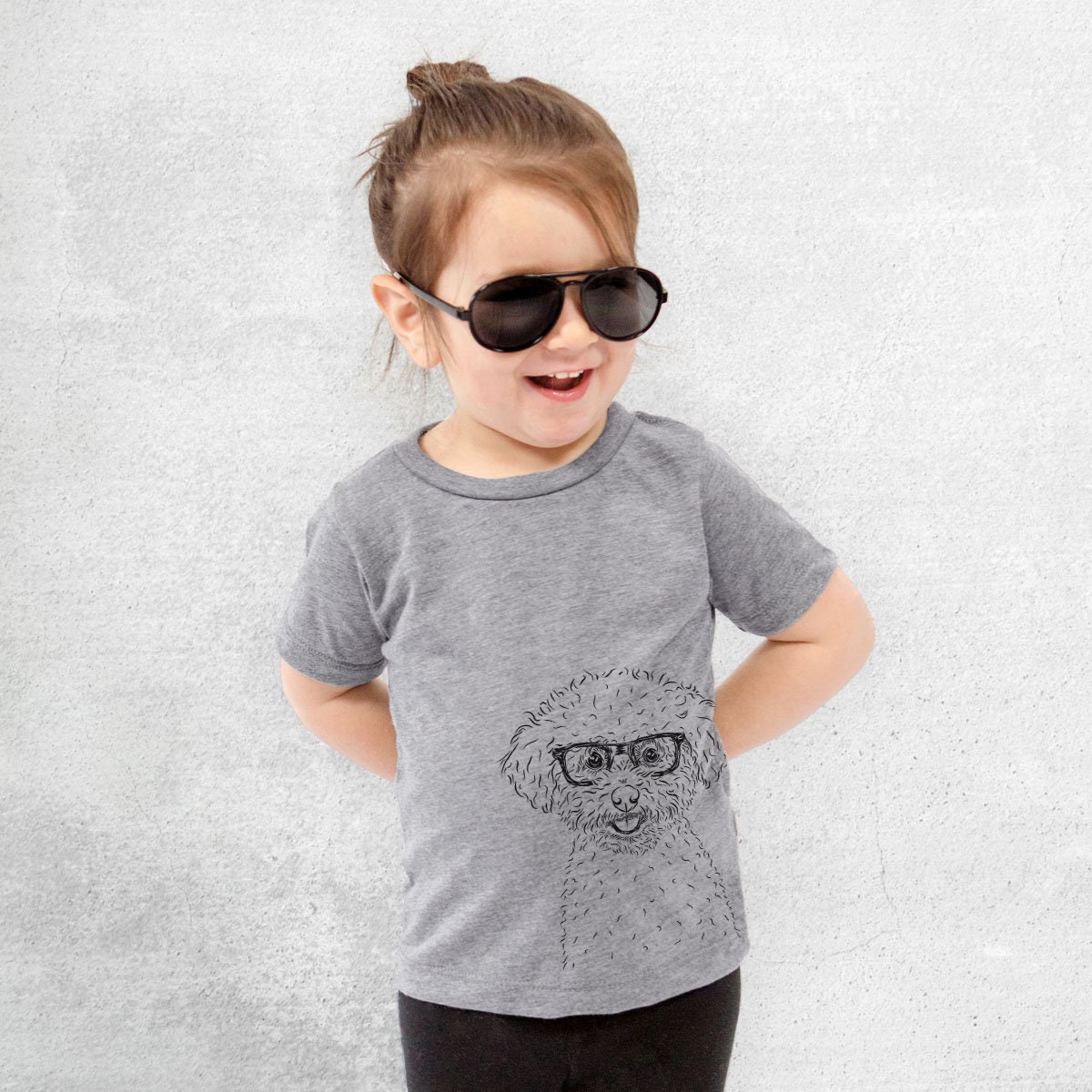 Mickey The Bichon Frise Tri-Blend Shirt - Kids Dog Tshirt Animal Glasses T