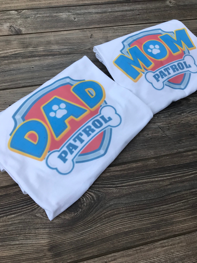 Parent T-Shirts, Paw Patrol, T-Shirts, Shirts For Parents, Patrol Shirt, Personalized, Shirt With Name, Dad Mom Patrol, Birthday