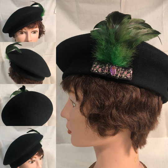 Black Rabbit Felt Beret