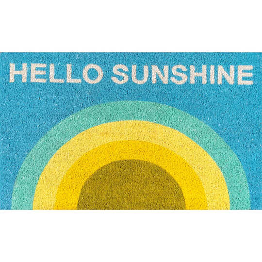 Hello Sunshine Rainbow Coir Doormat - Coconut Husk by World Market
