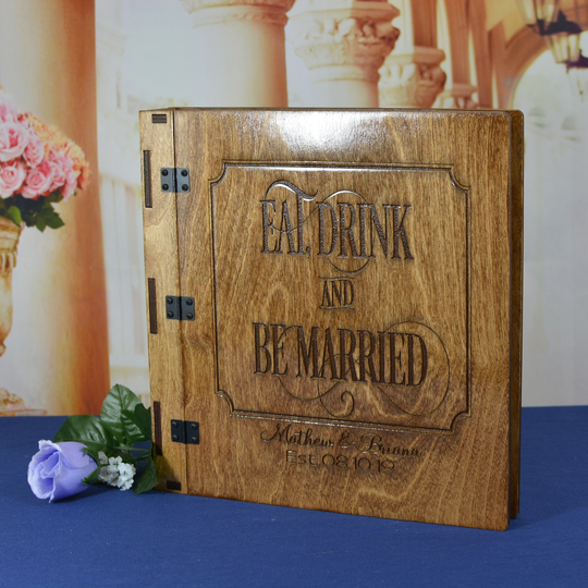 Personalized 8.5x11 Wedding Couple Binder, Album, Memory Book, Or Cook Book With A 3 Ring Mechanism & 1" Rings