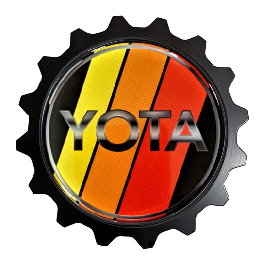 Grille Badge Aluminum Custom Cnc Emblem Retro Stripes - Compatible On Toyota Rav 4 | Rav4 & Venza, Select Camry, Tacoma