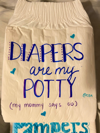 Abdl Adult Baby Diaper, "Diapers Are My Potty"