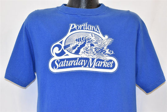 80S Portland Saturday Market Oregon Open Air Souvenir T-Shirt Large
