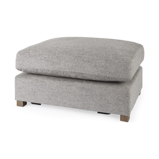 HomeRoots Modern Gray Polyester/Polyester Blend Rectangle Ottoman | 4000394240