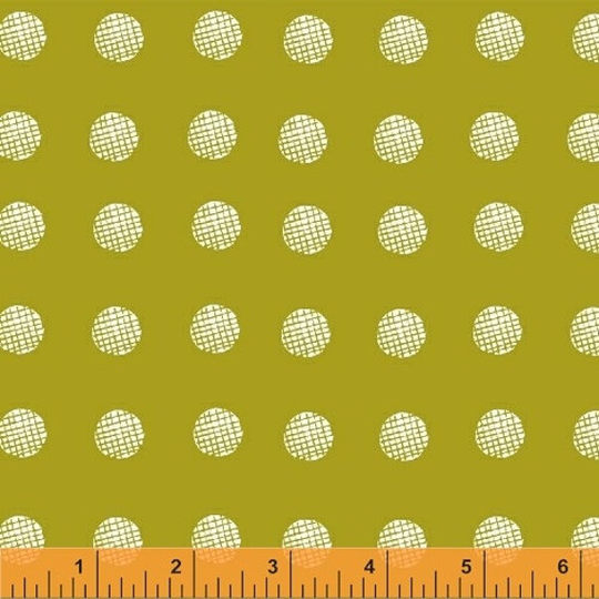 Windham Fabrics, Lemmikki, Piste in Lime Yellow By Lotta Jansdotter, 33" | Last Piece