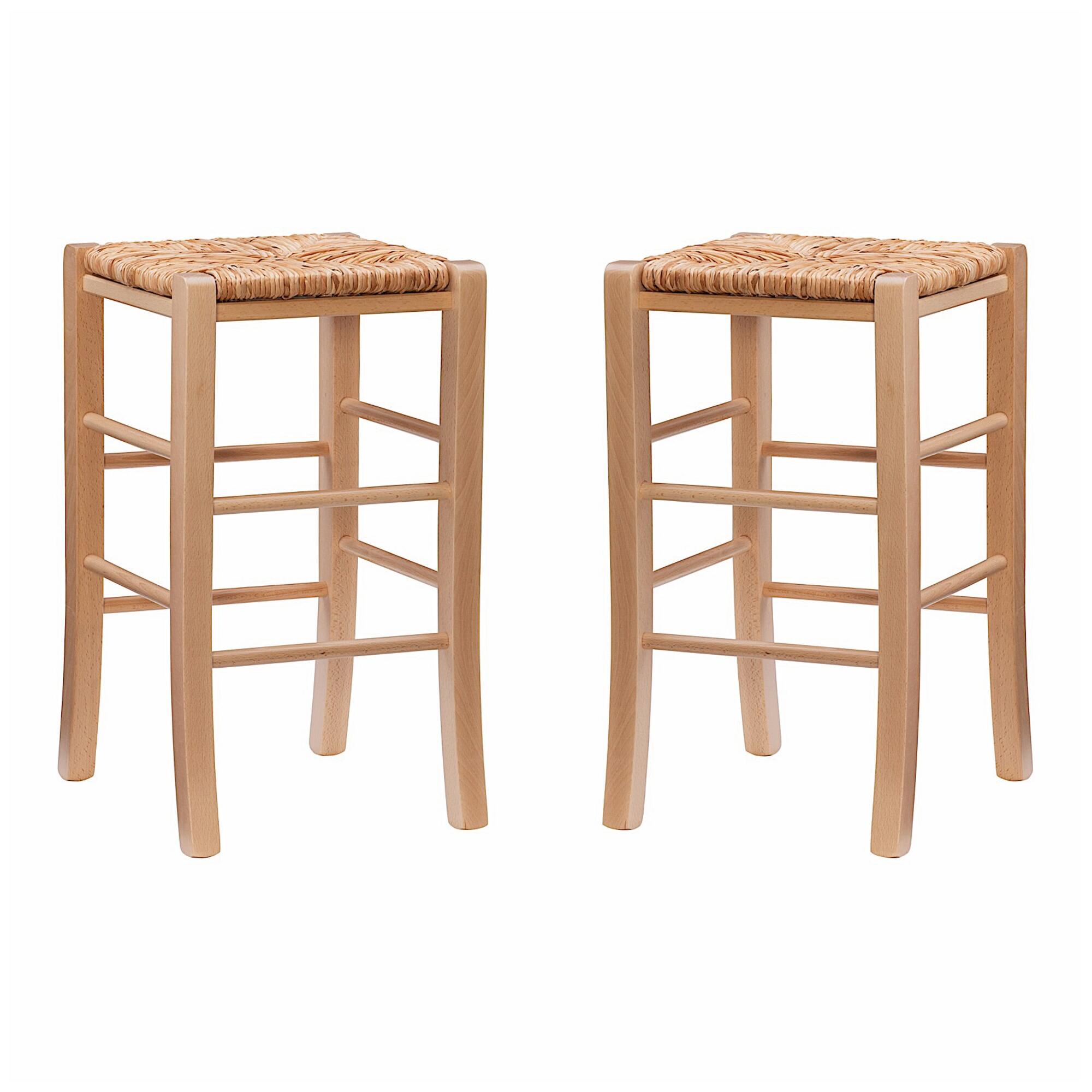 Natural Fiber Backless Francesca Counter Stool Set of 2: Brown by World Market