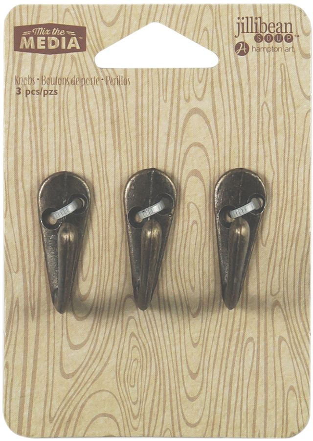 Jillibean Soup Mix the Media Metal Coat Hooks 3 / Pkg-1.25"X1(6x$4.67)