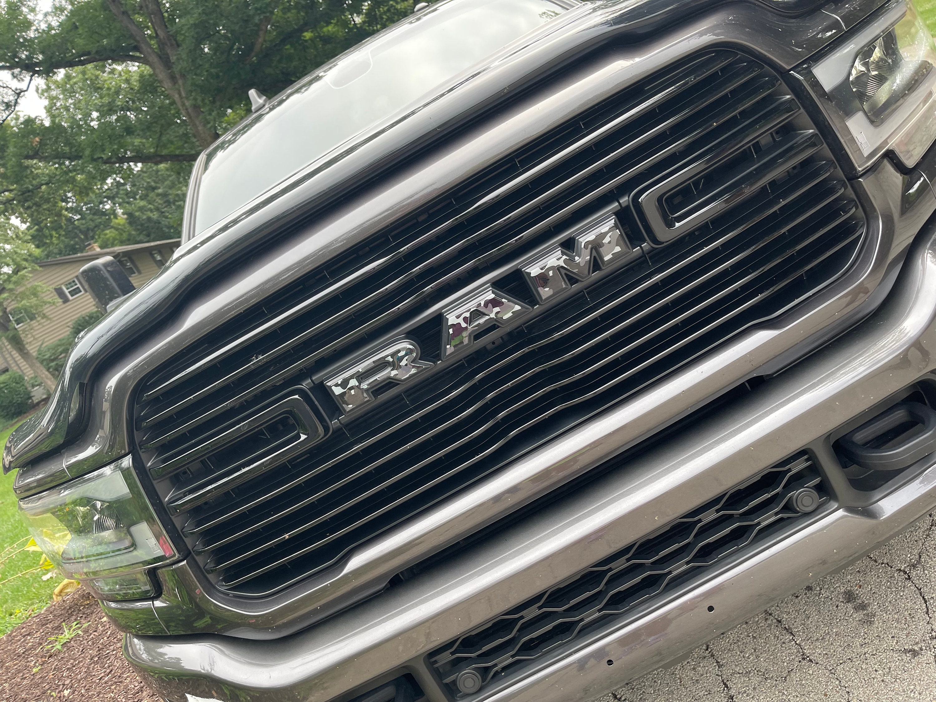 Decals, Truck, 2019-2021 Ram 1500 Grille , Blue Line, Usa, Raised, Emblem Overlay, Big Horn, Laramie, Limited, Longhorn, Rebel | Tradesman