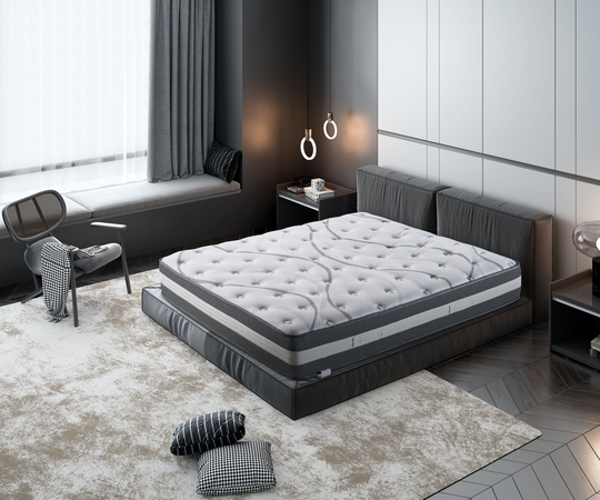 CASAINC Mattress 12-in Twin Hybrid Memory Foam/Coil Blend Mattress in a Box in Gray | TMM-WF-SN-M001-12-Q
