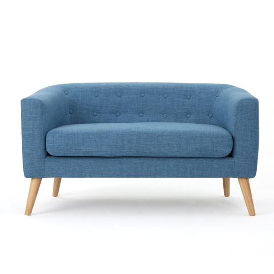 Best Selling Home Decor Birdie Midcentury Blue Polyester/Blend Loveseat | 301293
