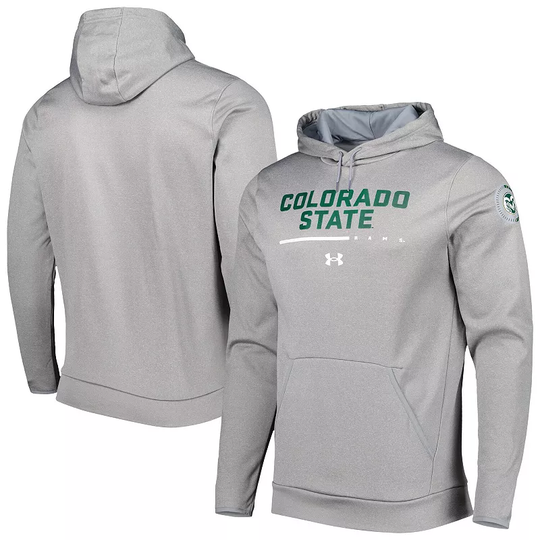 Men's Under Armour Gray Colorado State Rams Wordmark Pullover Hoodie, Size: 3XL, Grey