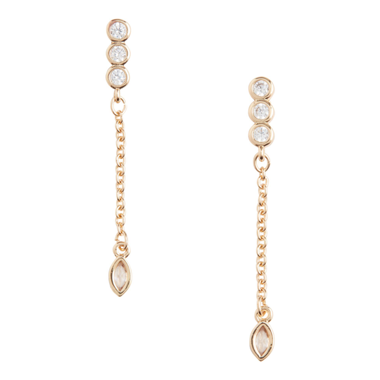Gold And Cubic Zirconia Chain Dangle Earrings by World Market